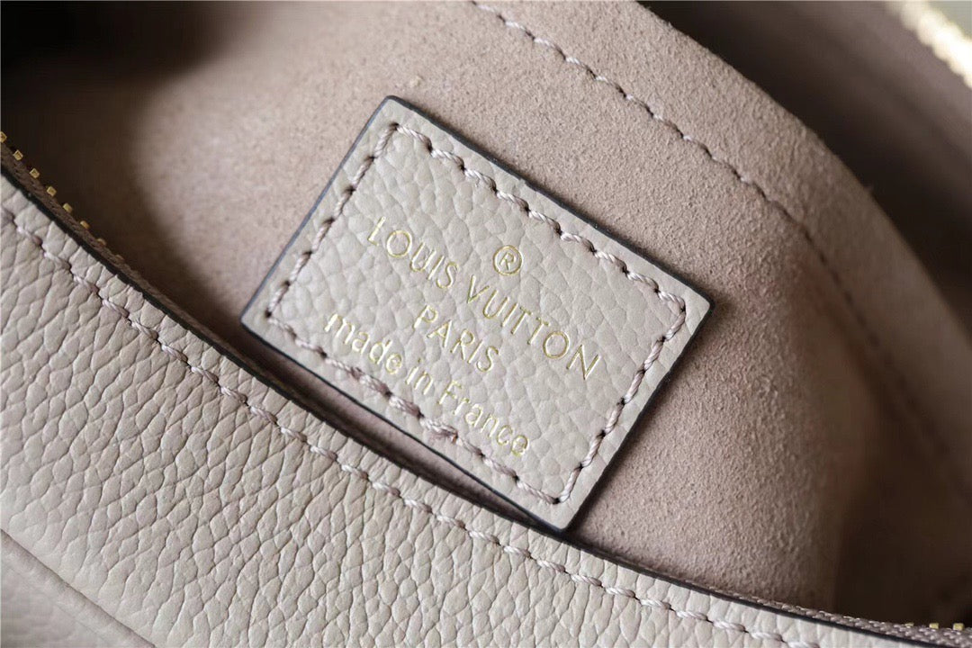 LV Bagatelle Monogram Empreinte Tourterelle Gray / Creme Beige For Women, Shoulder And Crossbody Bags 22cm/8.7in LV M46112