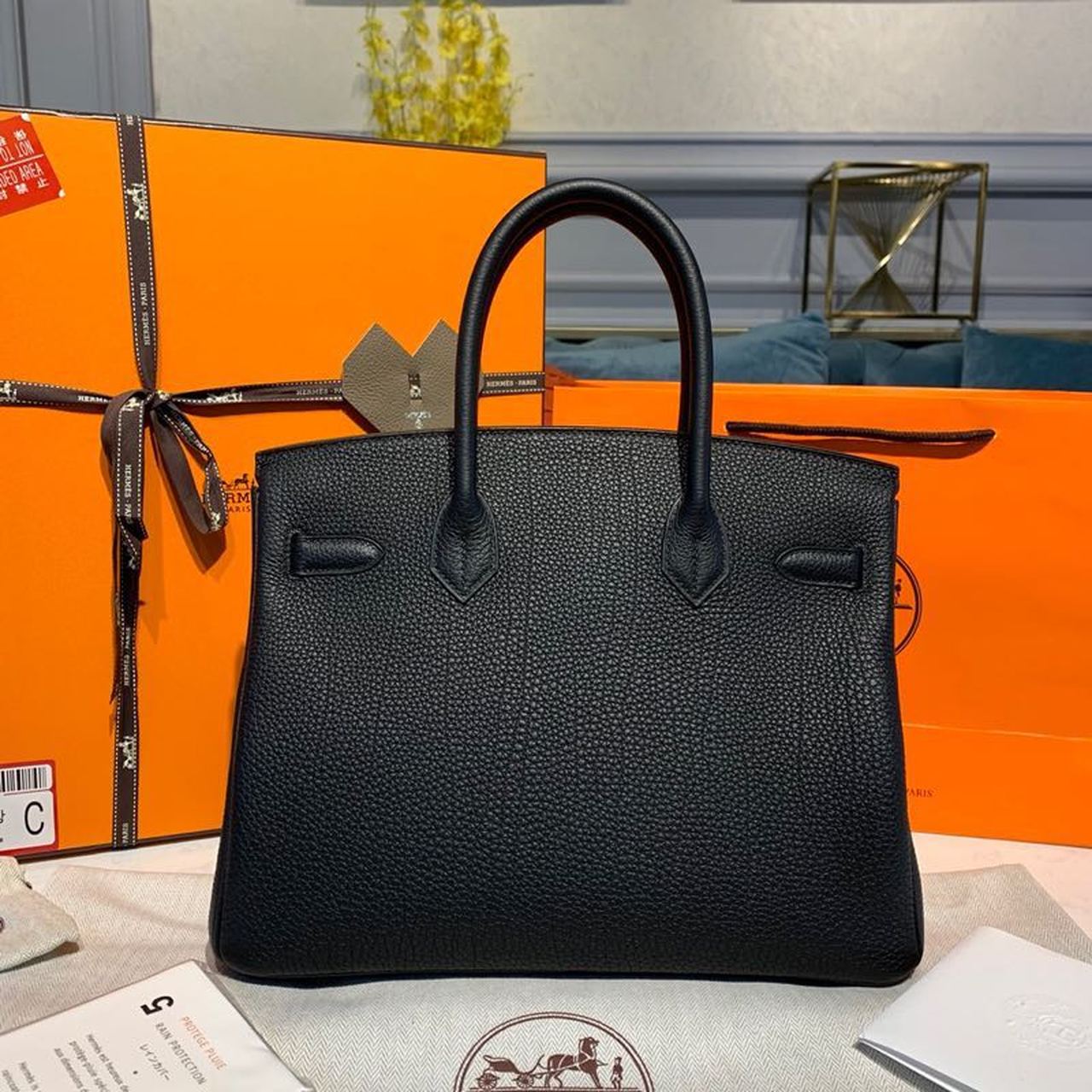 HM Birkin 30 Togo Black Bag For Women, Womenâ€™s Handbags 11.8in/30cm
