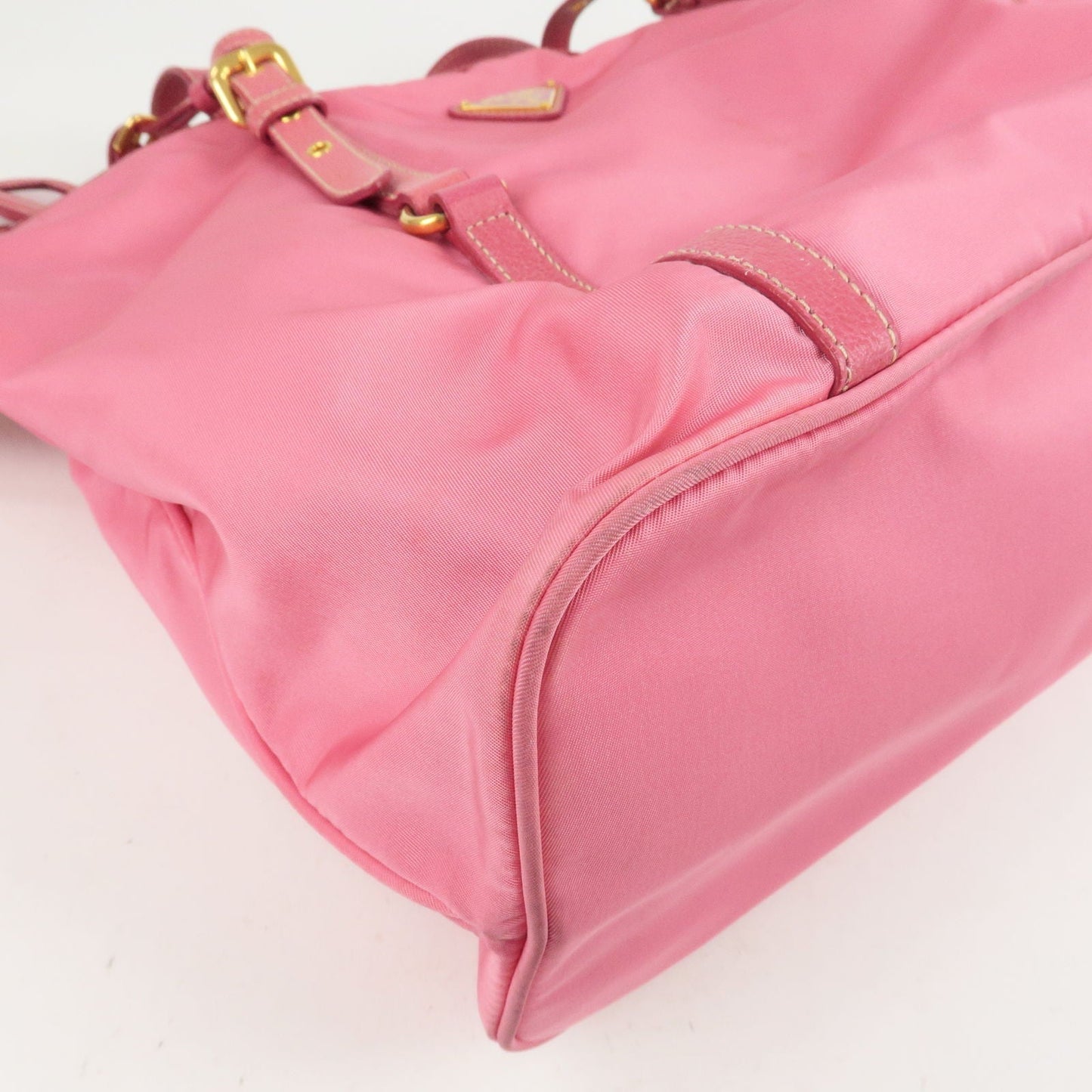 Prada Logo Nylon Leather 2Way Bag Tote Bag Hand Bag Pink