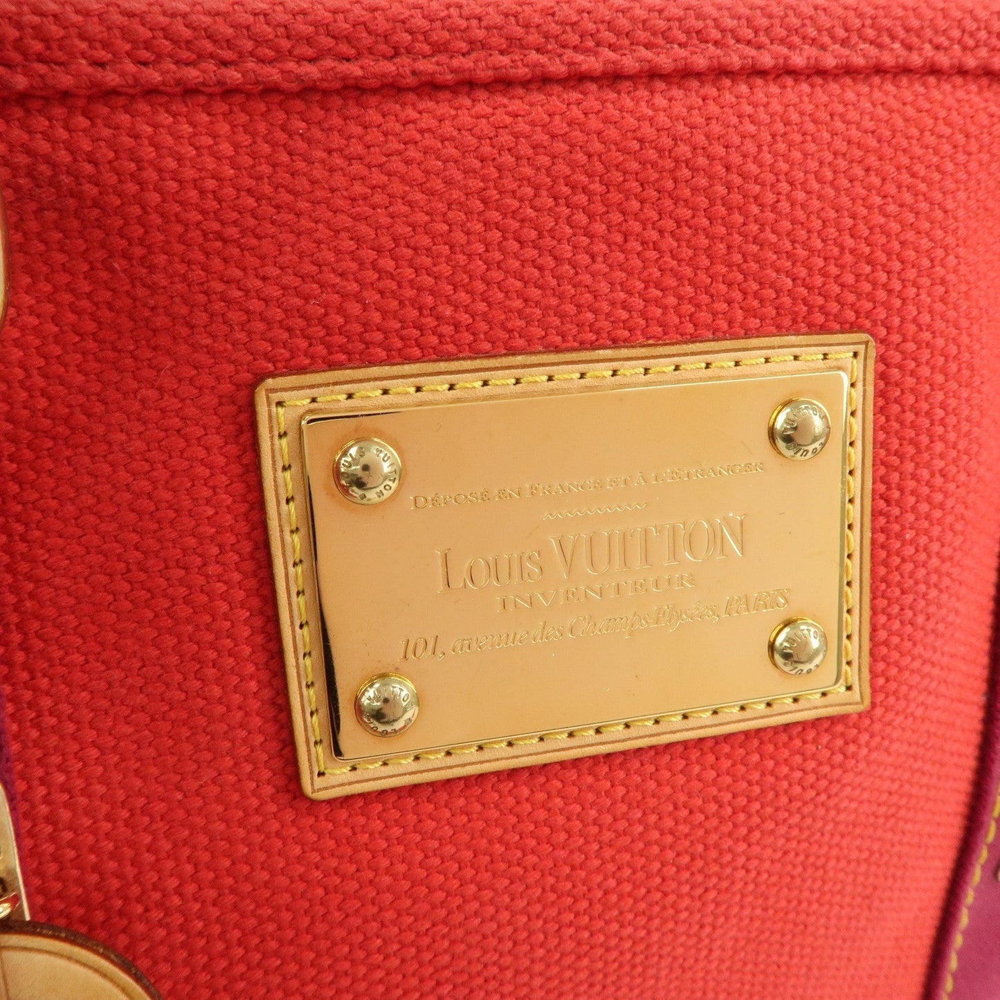 Louis Vuitton Antigua Cabas MM Tote Bag Hand Bag Rouge M40034