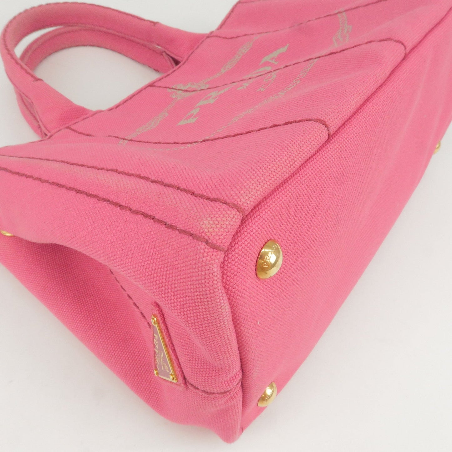 Prada Canapa Mini Canvas 2Way Bag Shoulder Bag Pink 1BG439