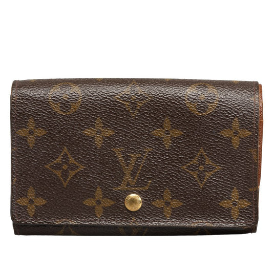 Louis Vuitton Monogram M61730 Double Folded Wallet PVC/Leather Brown