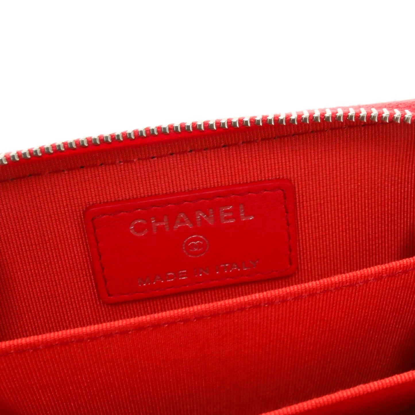 CHANEL CC Zip Coin Purse Quilted-Bright Red