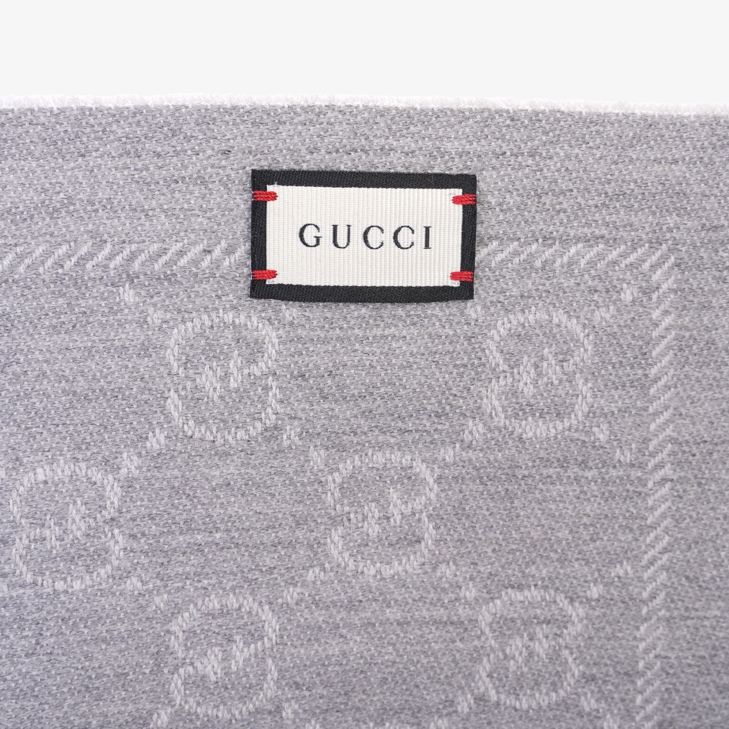 Gucci Womens Jacquard Scarf Grey 48x180cm