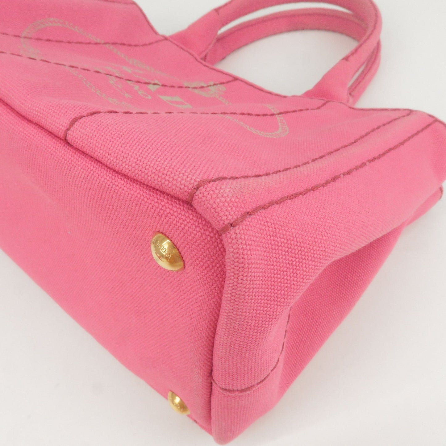 Prada Canapa Mini Canvas 2Way Bag Shoulder Bag Pink 1BG439