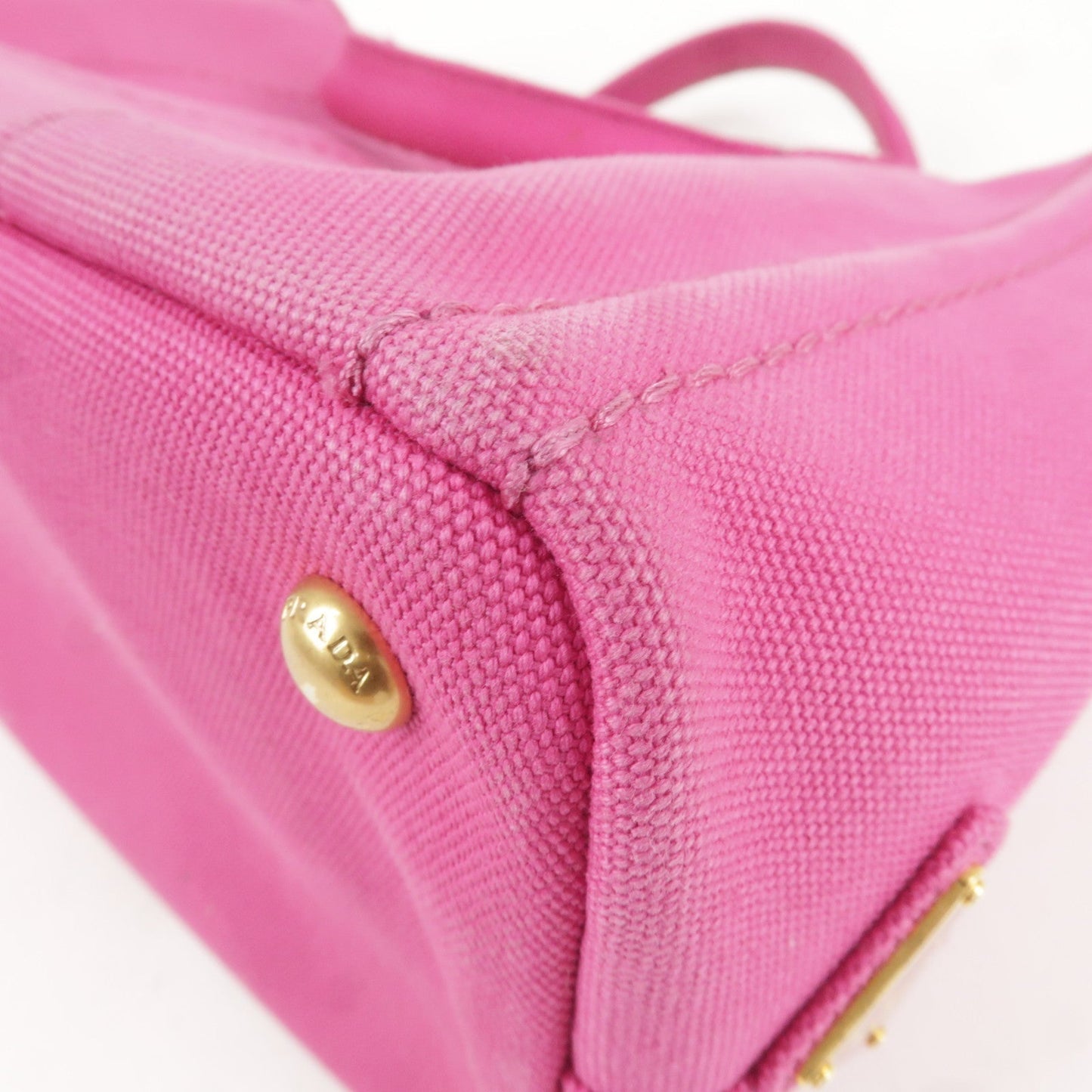 Prada Canapa Mini Canvas 2Way Bag Shoulder Bag Pink B2439G