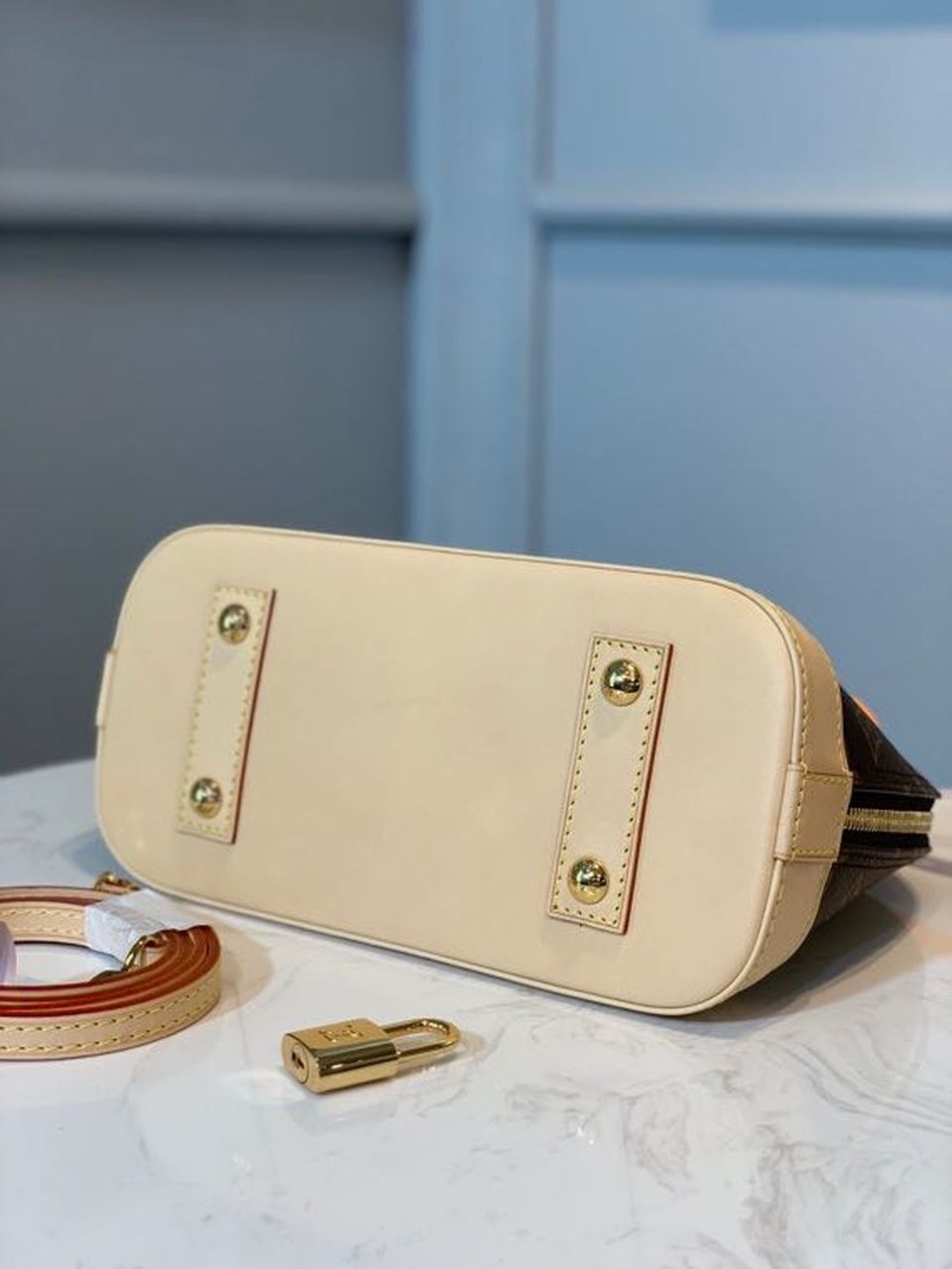 LV Alma BB Monogram Canvas Beige For Women, Shoulder And Crossbody Bags 9.2in/23.5cm LV M53152