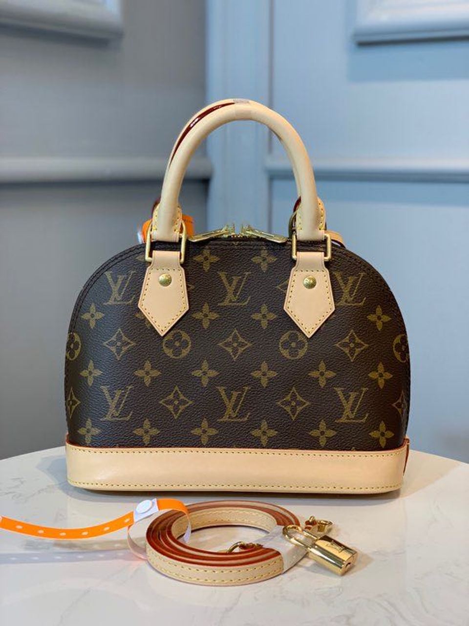 LV Alma BB Monogram Canvas Beige For Women, Shoulder And Crossbody Bags 9.2in/23.5cm LV M53152