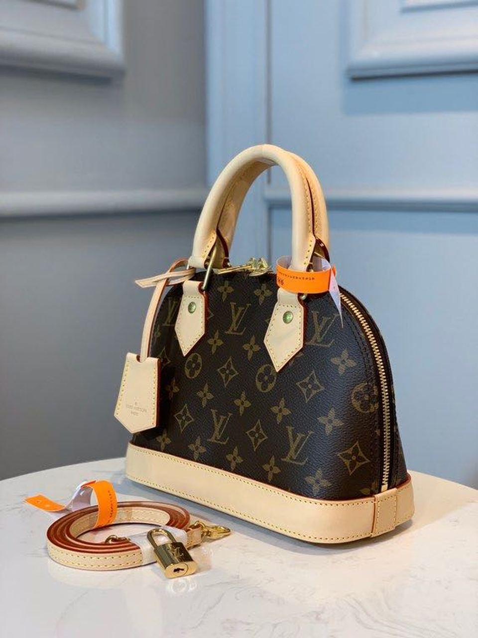 LV Alma BB Monogram Canvas Beige For Women, Shoulder And Crossbody Bags 9.2in/23.5cm LV M53152