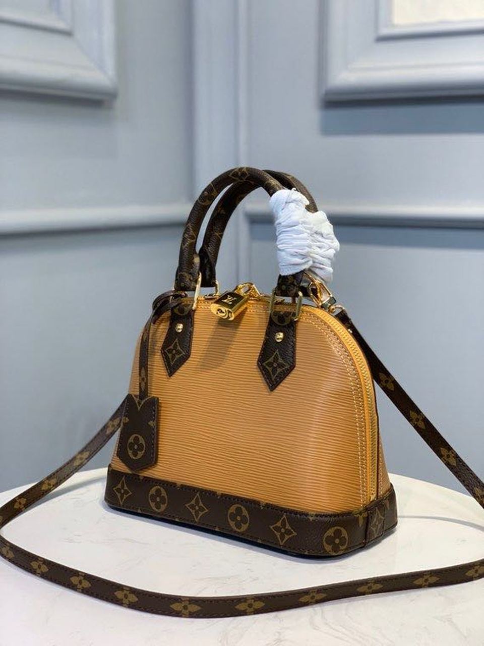 LV Alma BB Epi/Monogram Canvas Caramel For Women, Womenâ€™s Handbags, Shoulder And Crossbody Bags 9.8in/25cm LV