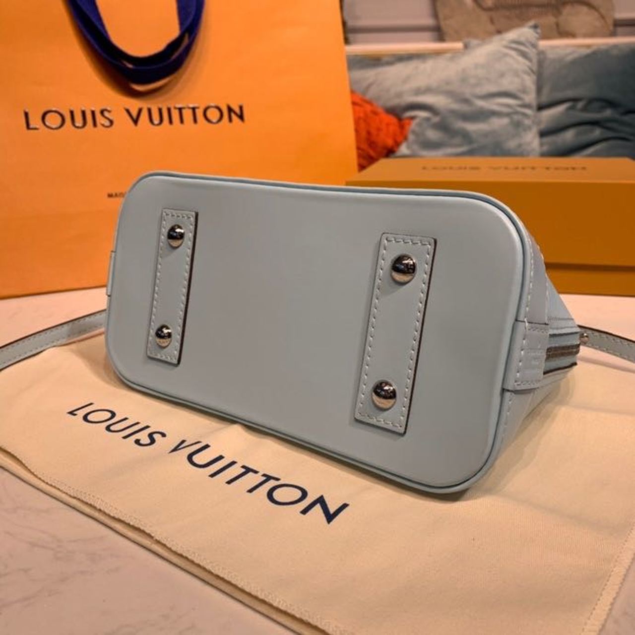 LV Alma BB Epi Seaside Blue For Women, Womenâ€™s Handbags, Shoulder And Crossbody Bags 9.2in/23.5cm LV M56206