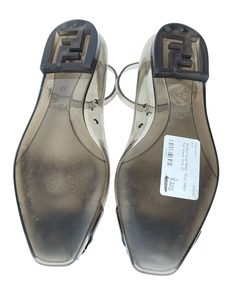 Fendi Peep Toe Jelly Ballet Flats |US7|IT37|