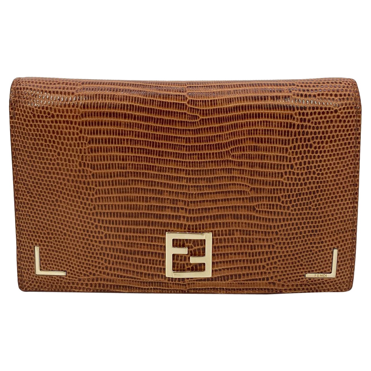 FENDI Tan Lizard Wallet