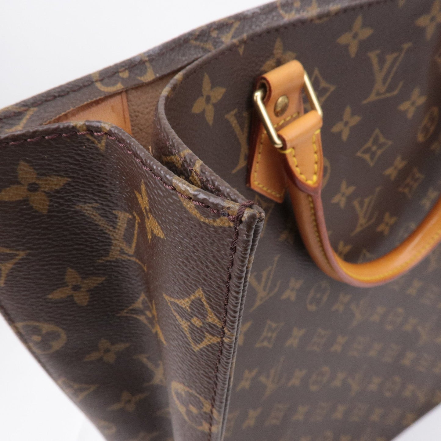 Louis Vuitton Monogram Sac Plat Hand Bag Tote Bag M51140