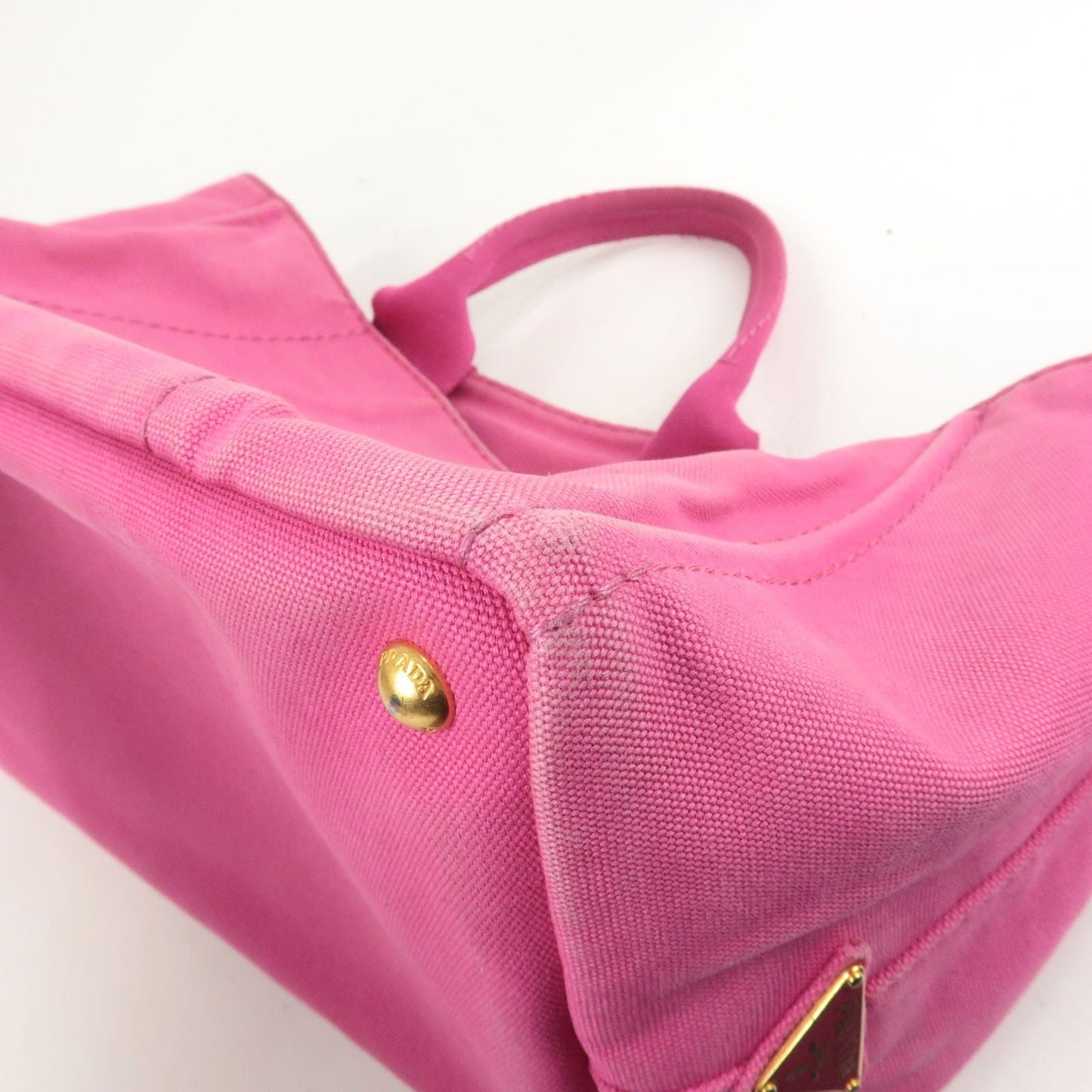 Prada Canapa Canvas 2 Way Shoulder Bag Hand Bag Pink 1BG642