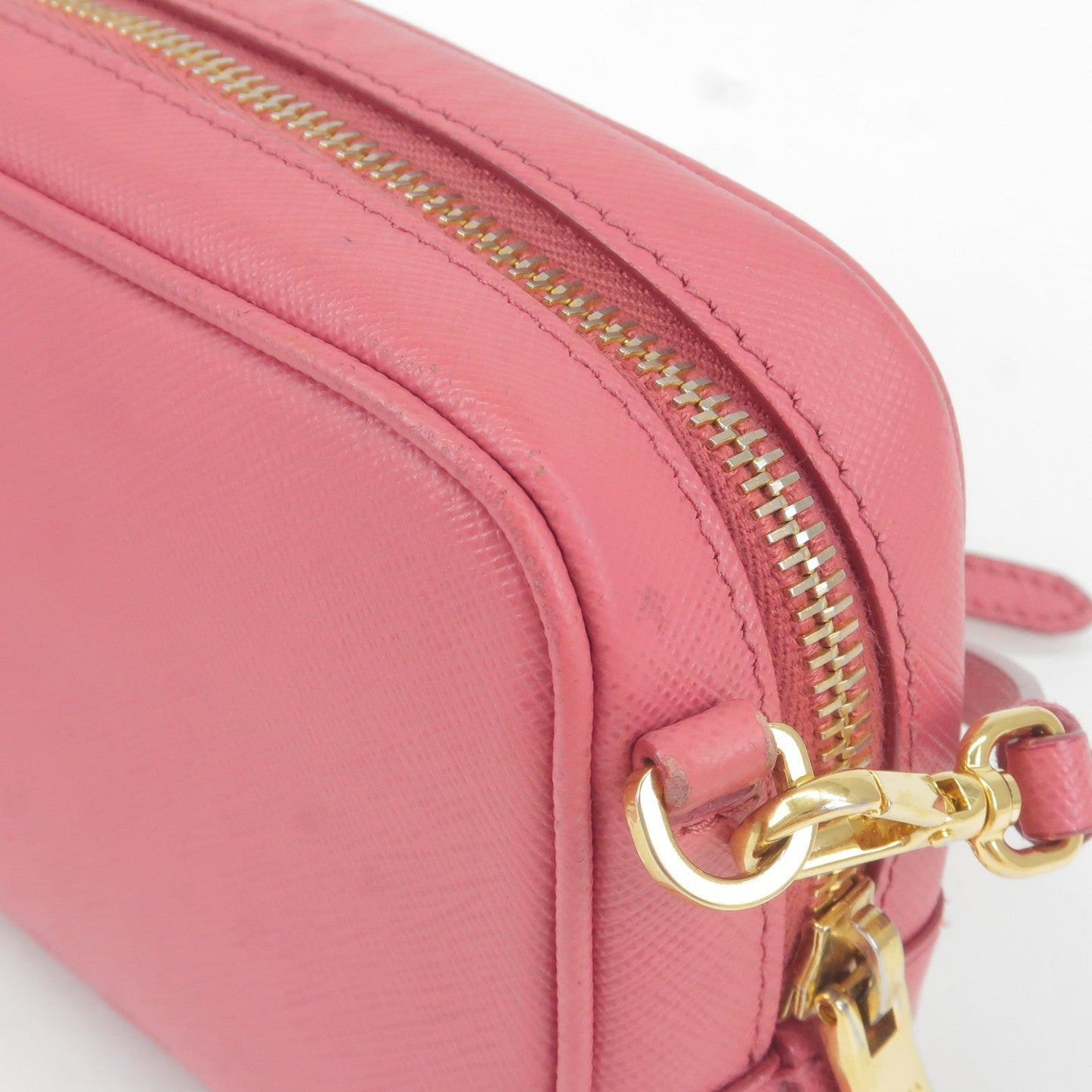 Prada Bow Ribbon Leather Shoulder Bag Purse Pink