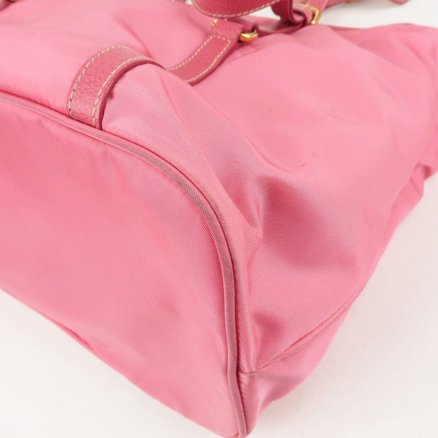 Prada Logo Nylon Leather 2Way Bag Tote Bag Hand Bag Pink