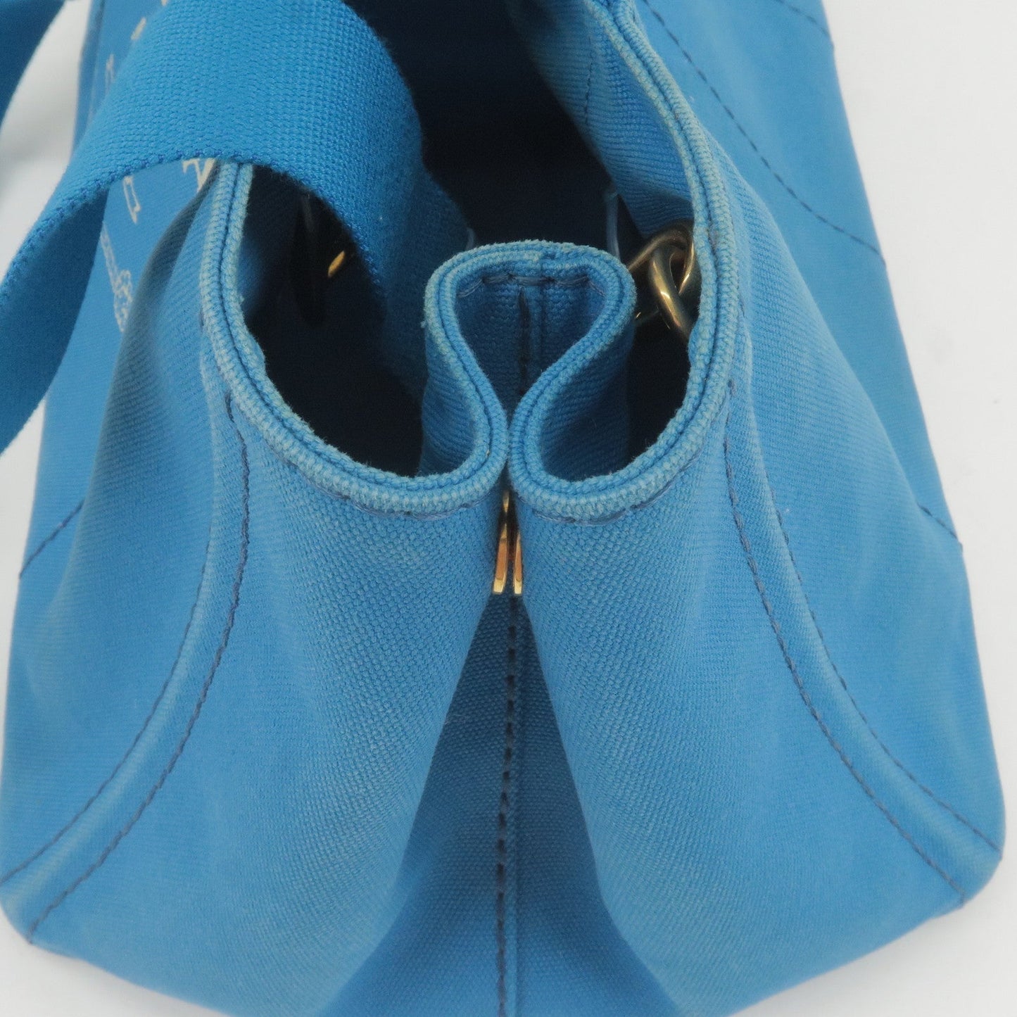 Prada Canapa Canvas 2Way Hand Bag Tote Bag Blue 1BG642