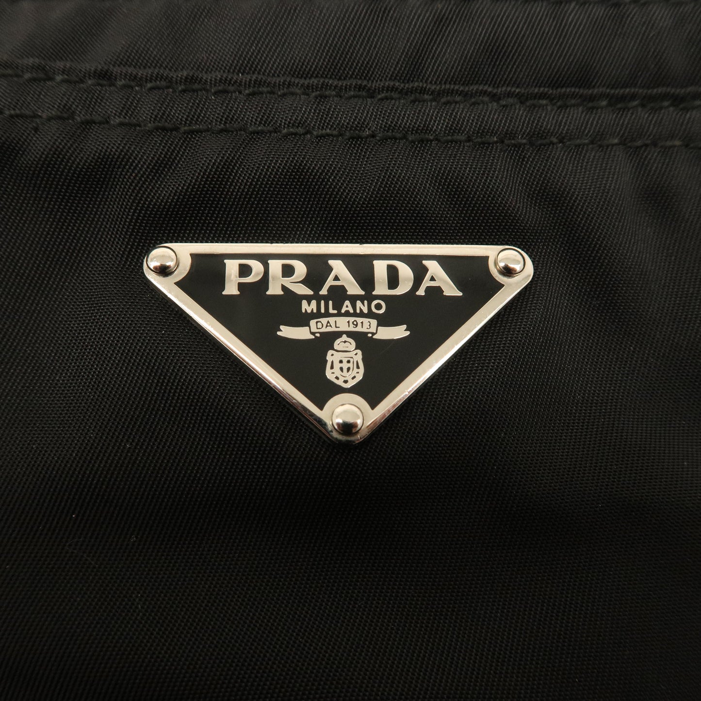 Prada Logo Nylon Leather Shoulder Bag NERO Black BT0175