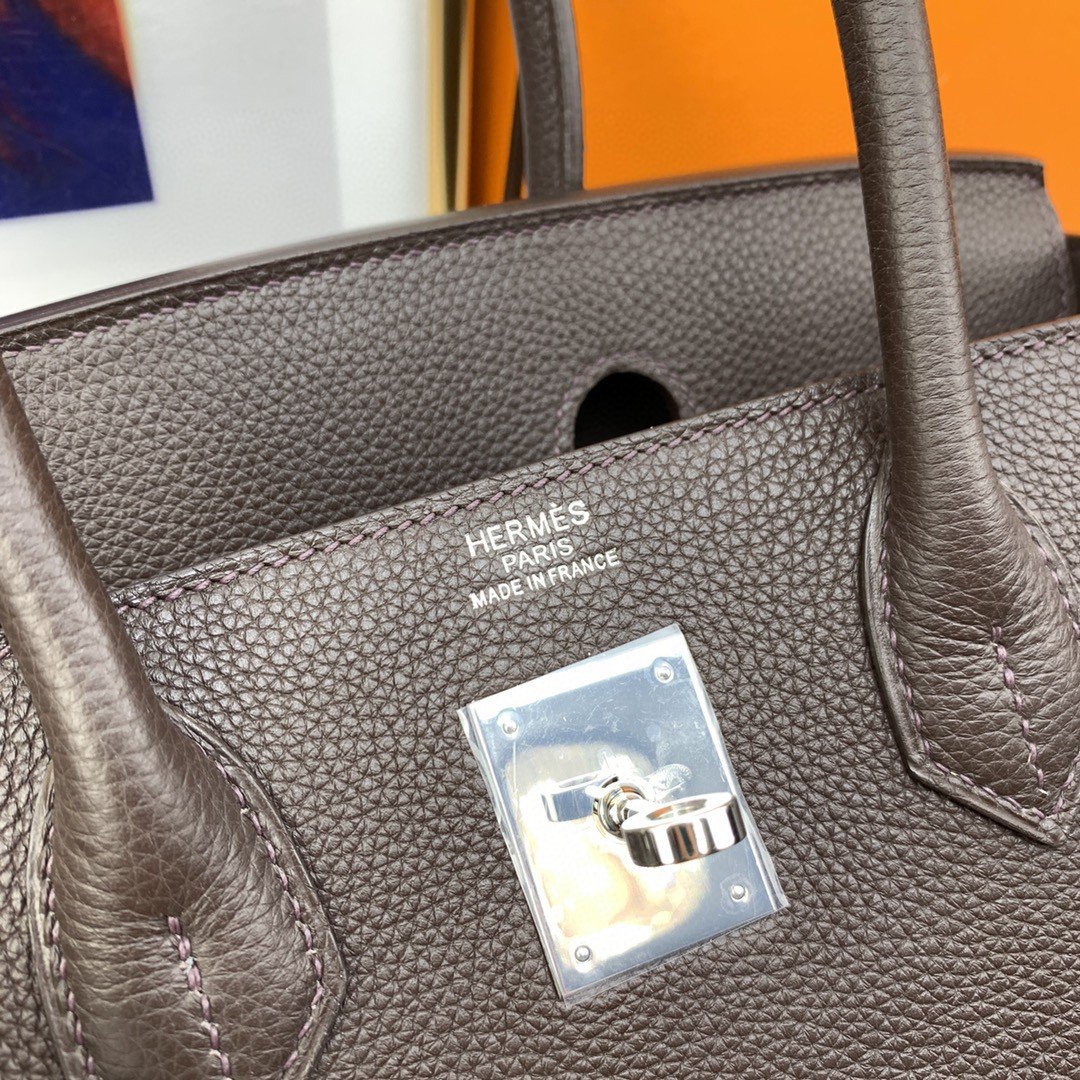 HM Birkin 30 Togo Dark Grey Bag Silver Hardware For Women, Womenâ€™s Handbags 11.8in/30cm