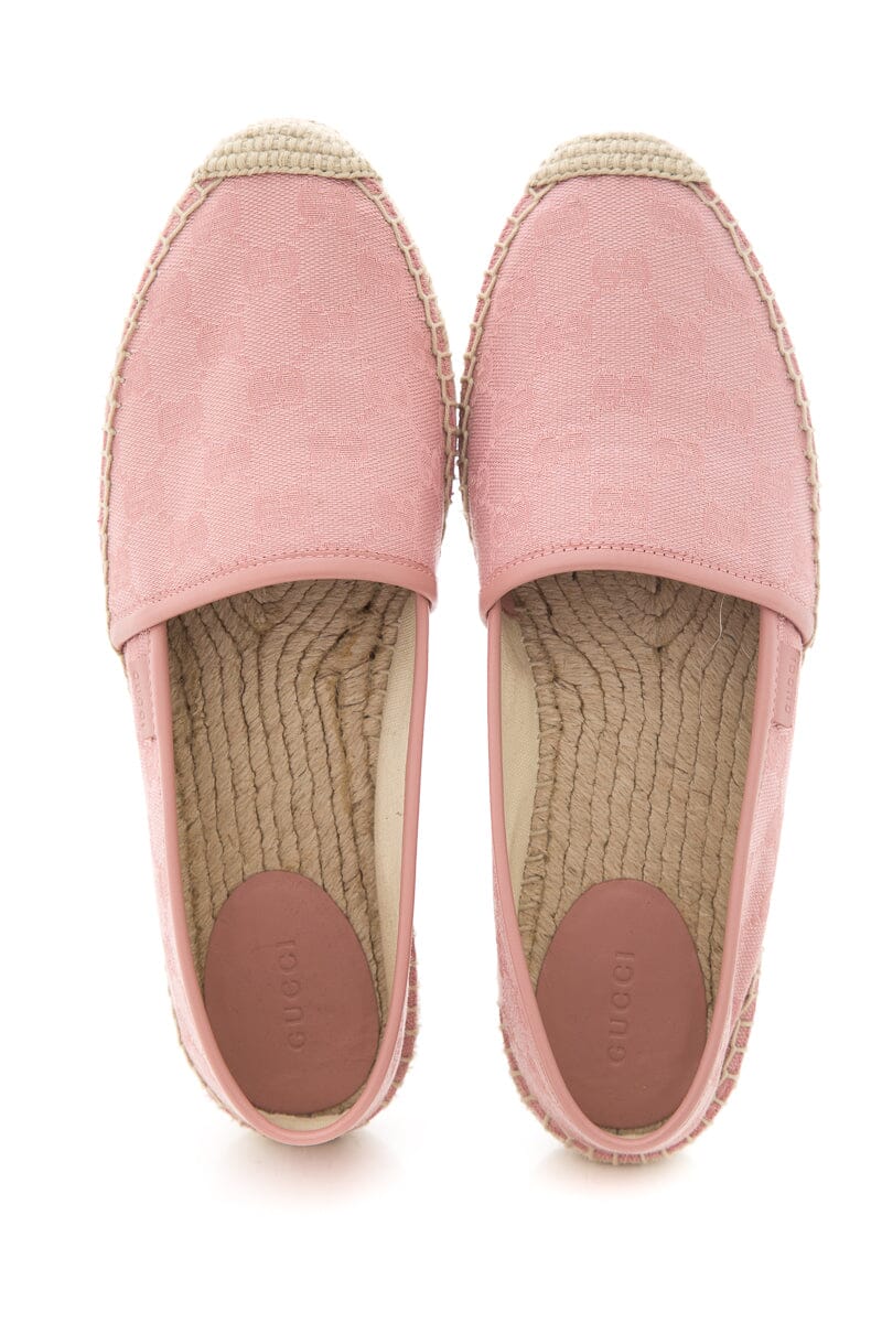 Gucci Pink Canvas Monogram Espadrille SZ 39