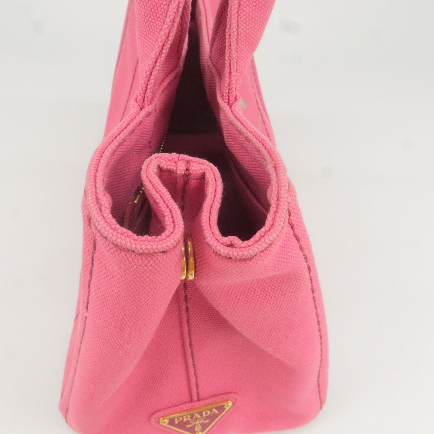 Prada Canapa Mini Canvas 2Way Bag Shoulder Bag Pink 1BG439