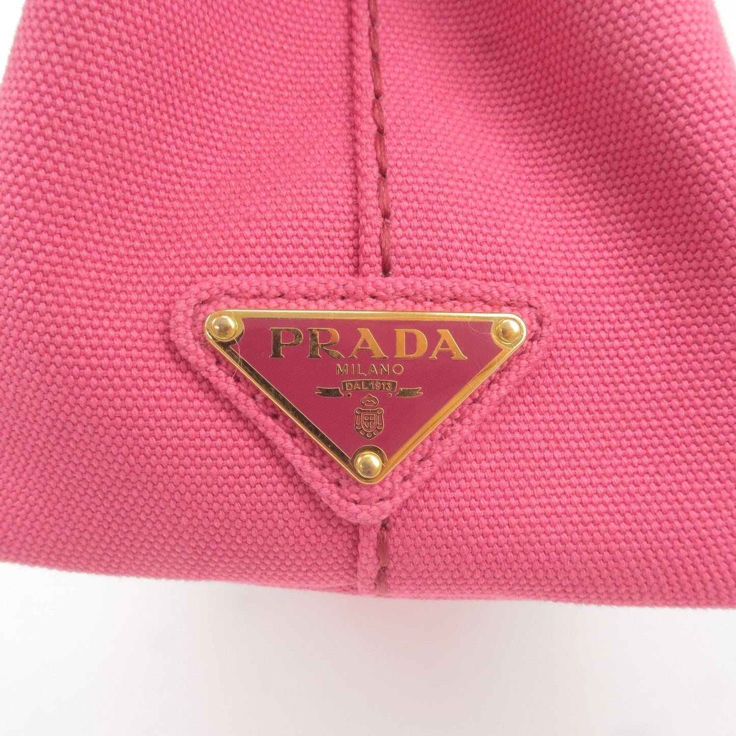 Prada Logo Canapa Mini Canvas 2Way Tote Bag Pink 1BG439