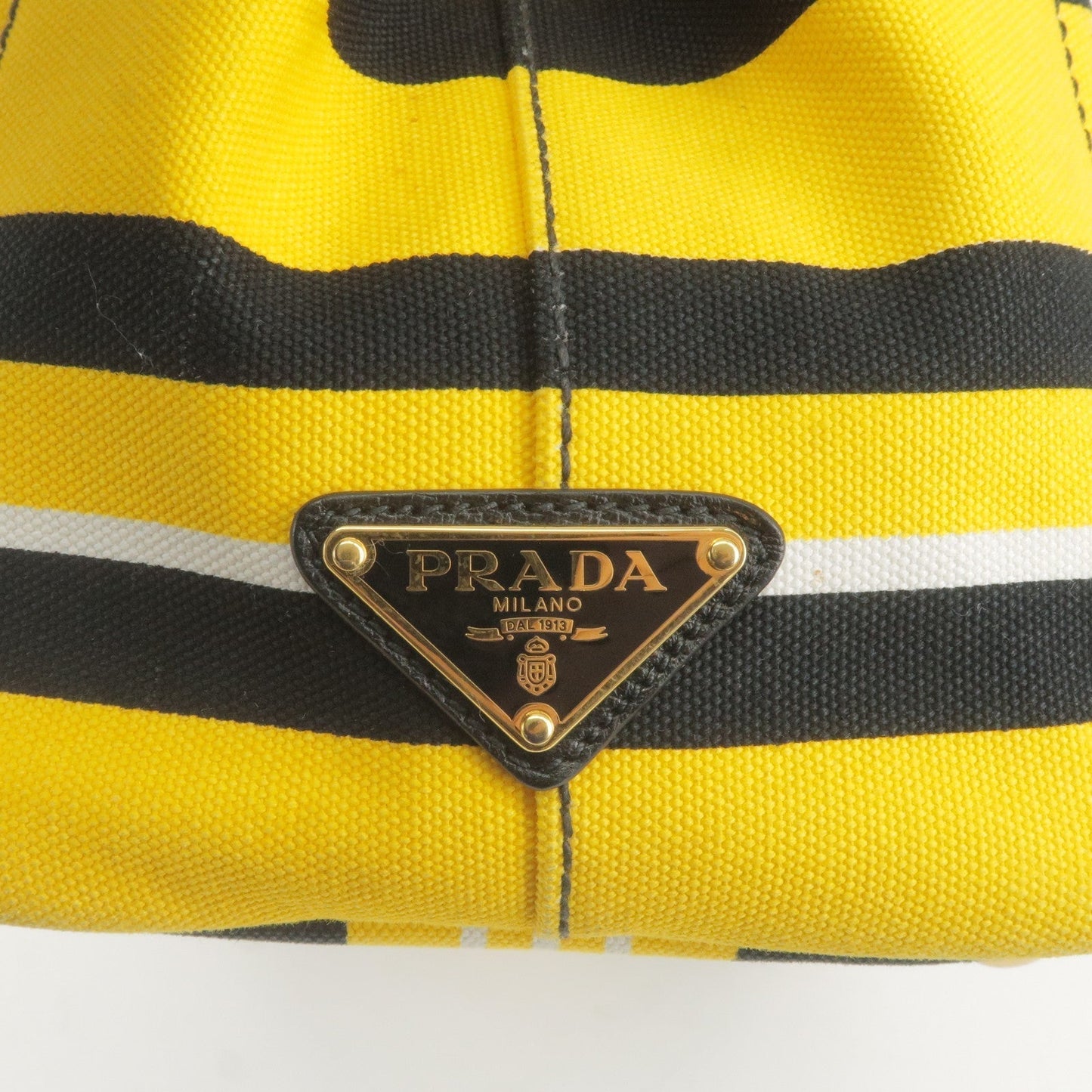 Prada Canapa Mini Canvas 2Way Bag Shoulder Bag Yellow Black B2439B