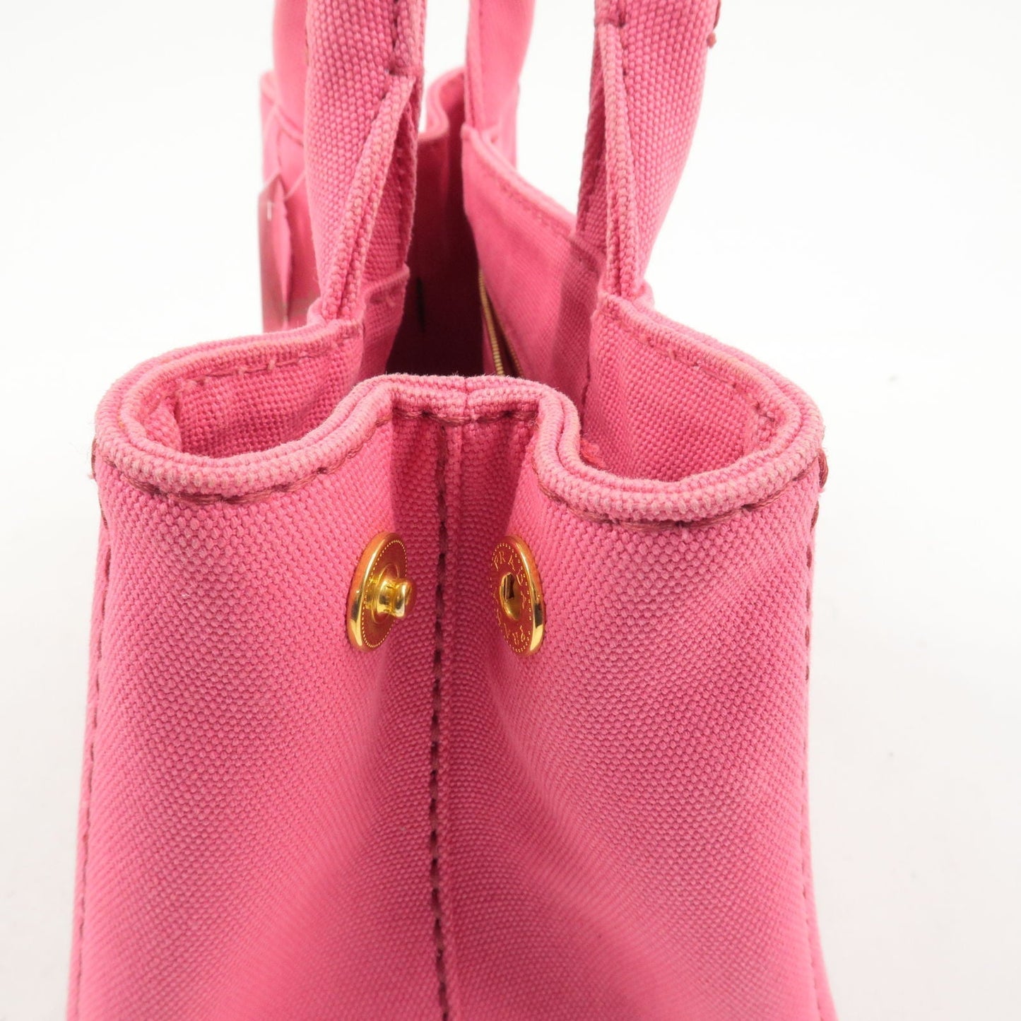 Prada Canapa Mini Canvas 2Way Tote Bag Pink 1BG439