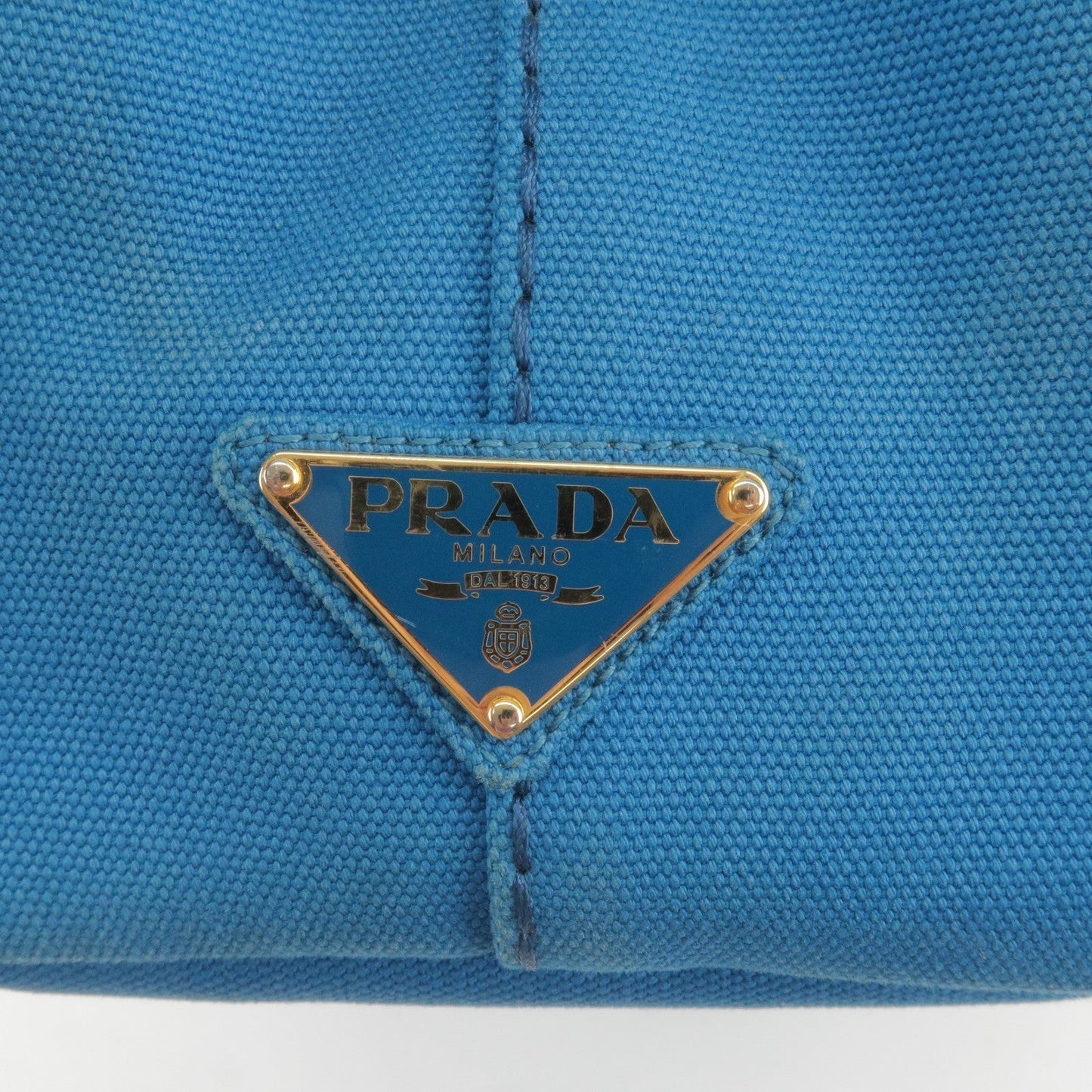 Prada Canapa Canvas 2Way Hand Bag Tote Bag Blue 1BG642