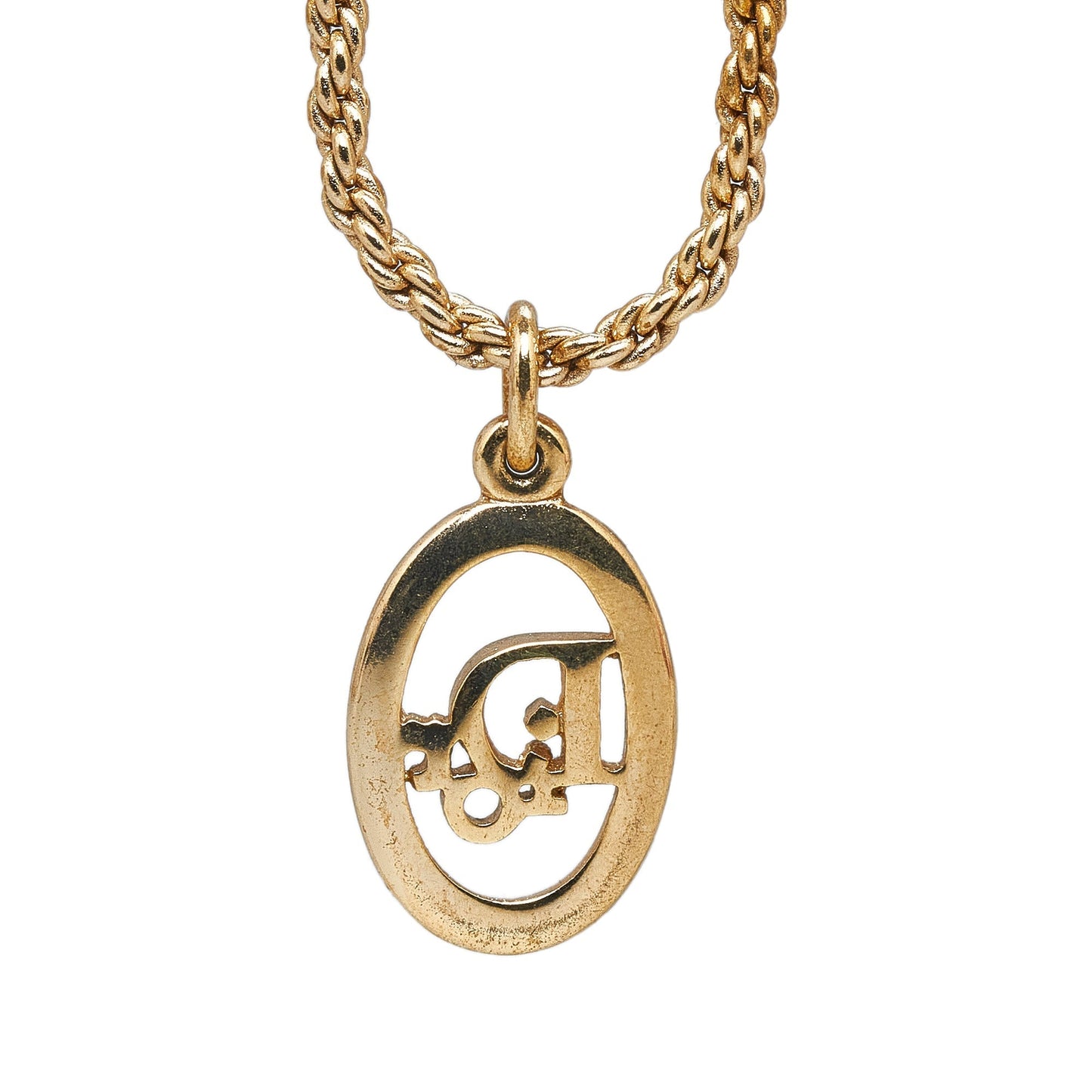 DIOR Logo Pendant Necklace Costume Necklace