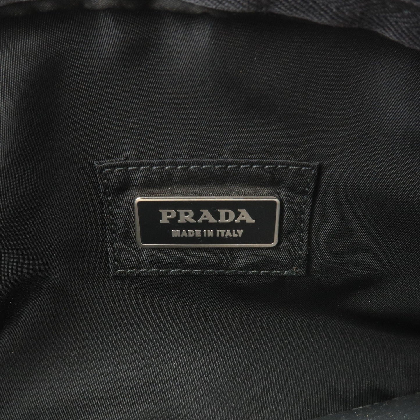 Prada Logo Nylon Leather Waist Bag Fanny Pack Black V210