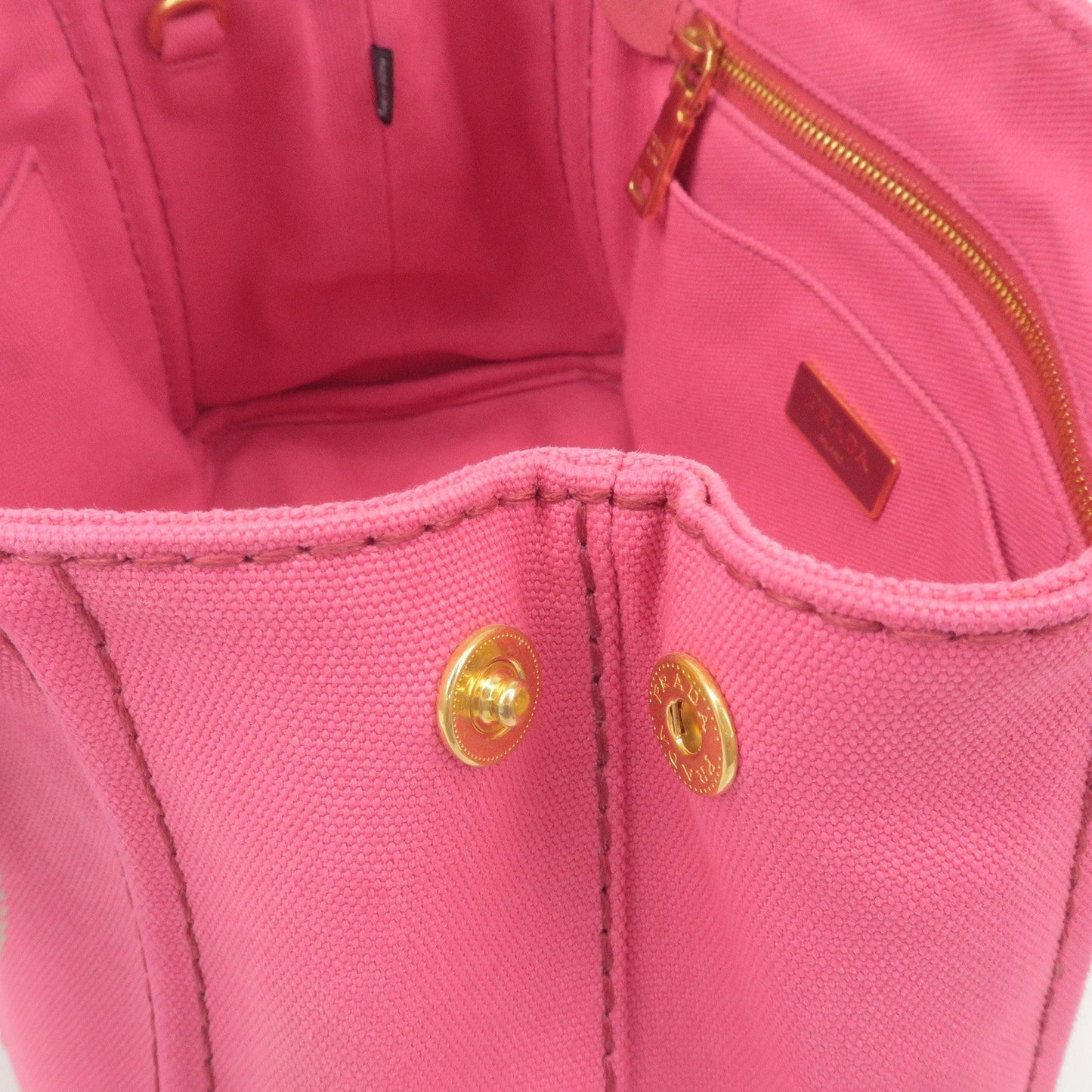 Prada Logo Canapa Mini Canvas 2Way Tote Bag Pink 1BG439