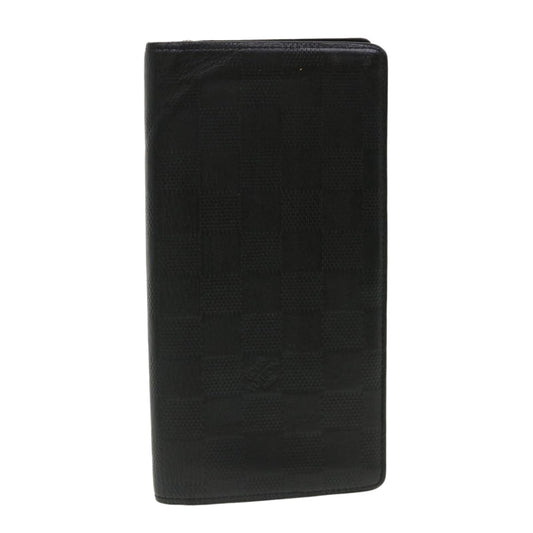 Louis Vuitton Black Leather Portefeuille Brazza wallet accessories