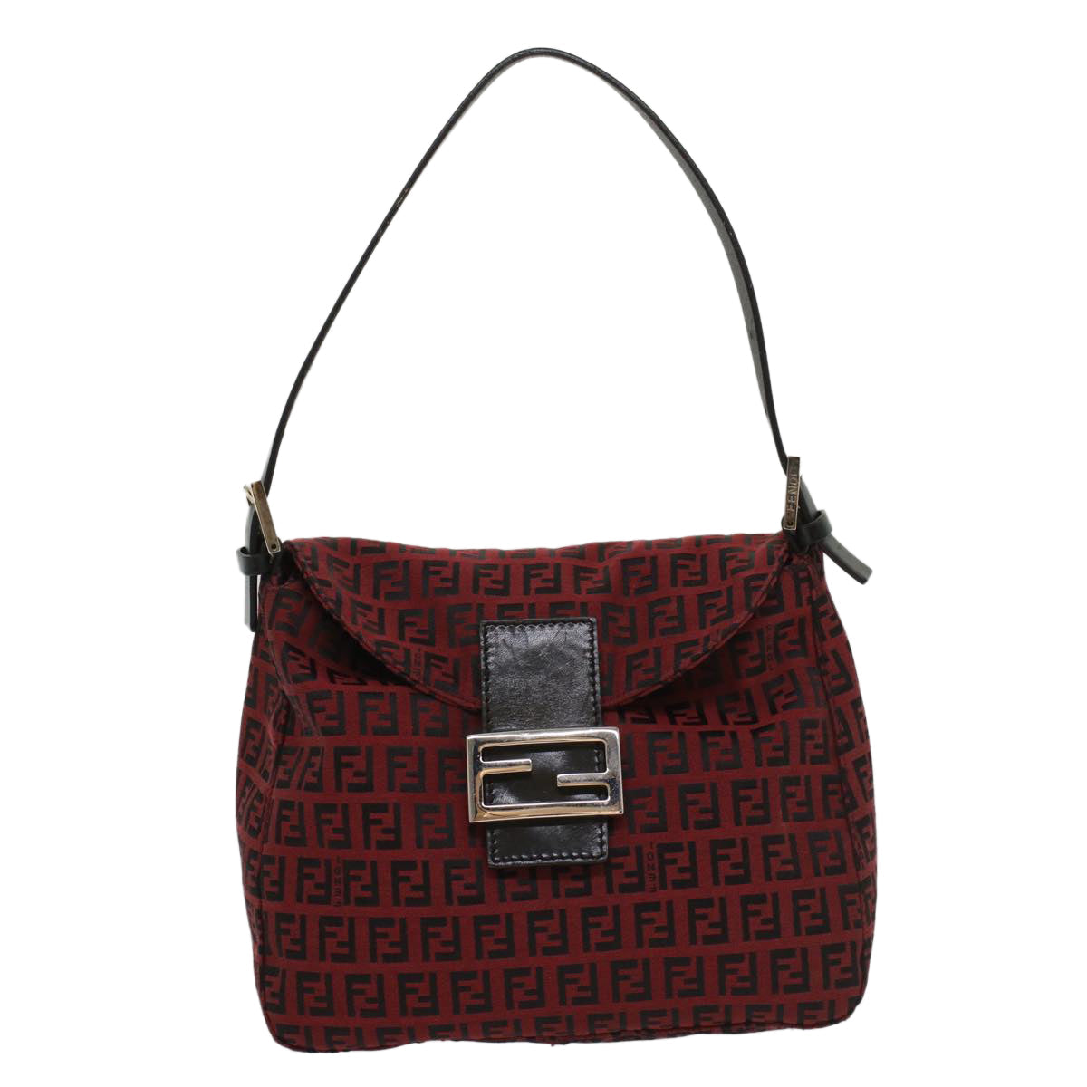 Fendi Zucchino Red Canvas Shoulder Bag (Pre-Owned)