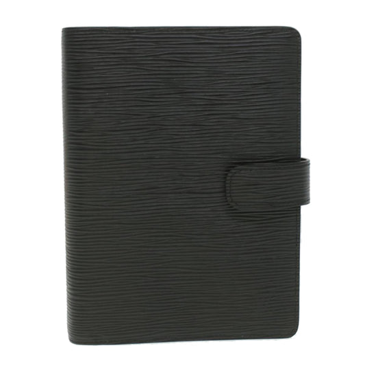 Louis Vuitton Black Leather Agenda cover wallet accessories