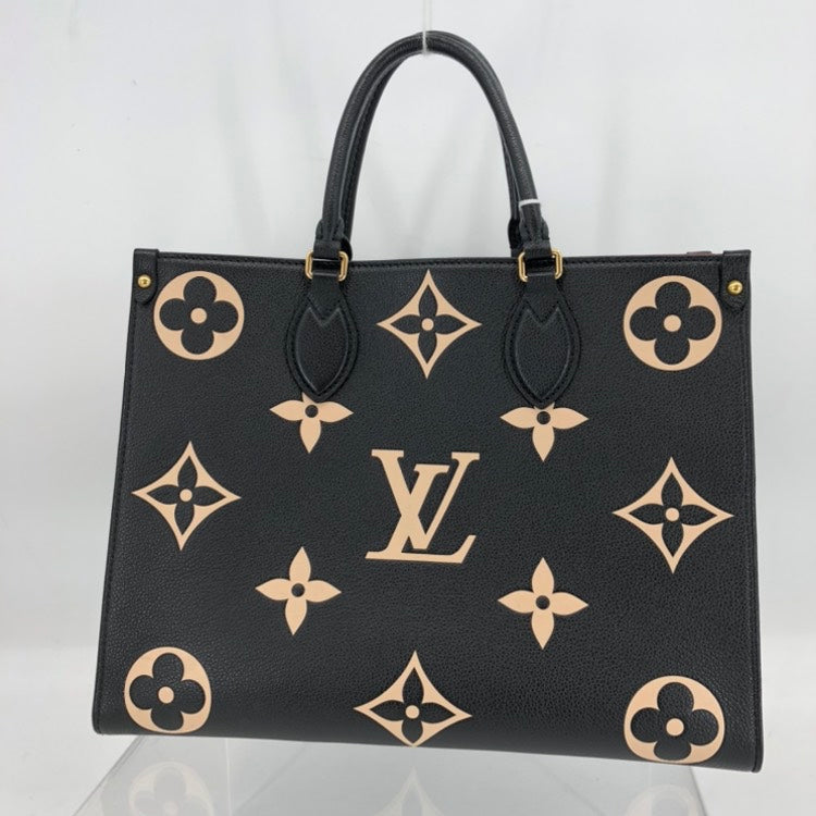 Louis Vuitton OnTheGo MM Tote Bag, Black, Leather