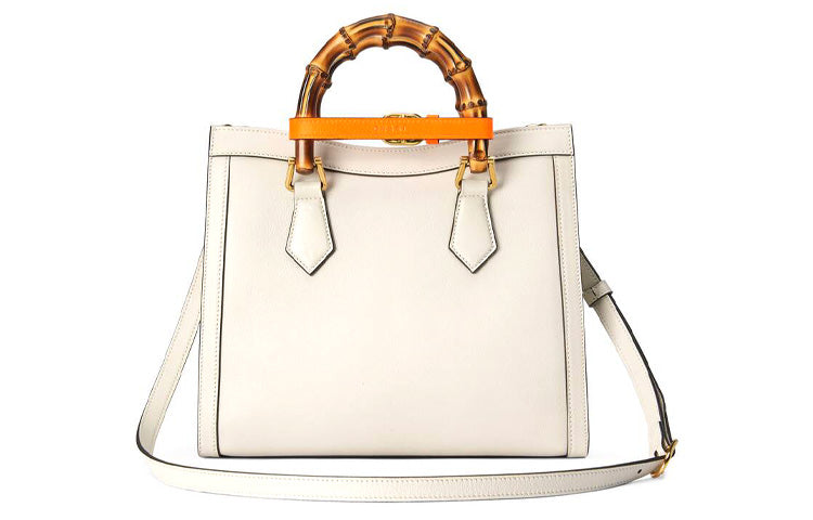 (WMNS) GUCCI Diana Series Tote Leather SingleShoulderMessengerHandholdBag SmallSize White 660195-17QDT-9060