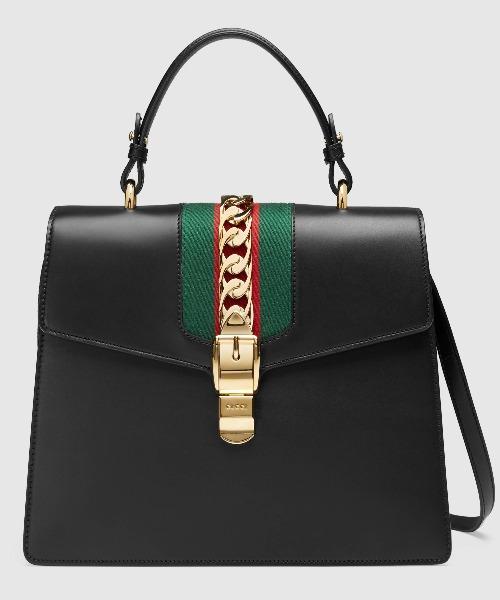 Gucci SyLouis Vuittonie Medium Top Handle Bag Black Leather