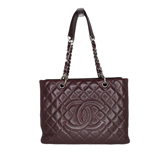 Chanel bags Burgundy Quilted Caviar Grand Shopping Tote GST