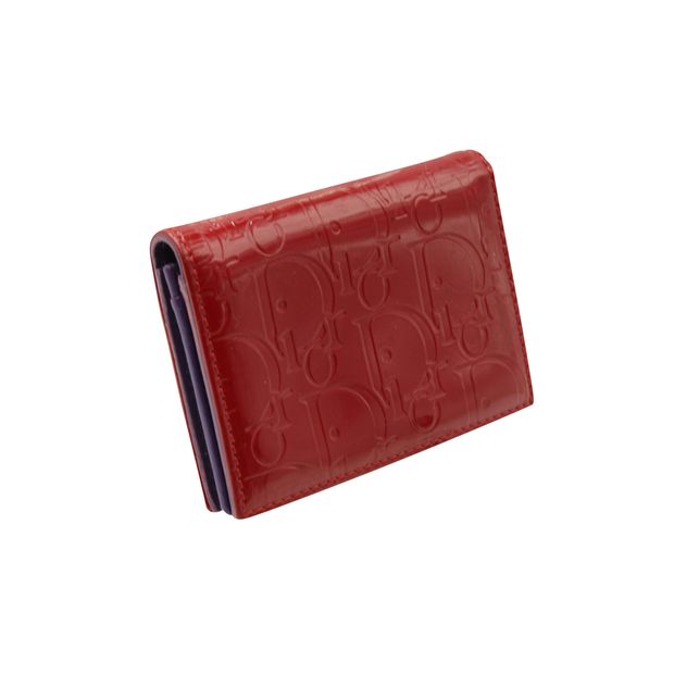 DIOR Red Oblique Patent Leather Wallet