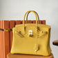 HM Birkin Nata Swift Yellow For Women Gold Toned Hardware 11.8in/30cm