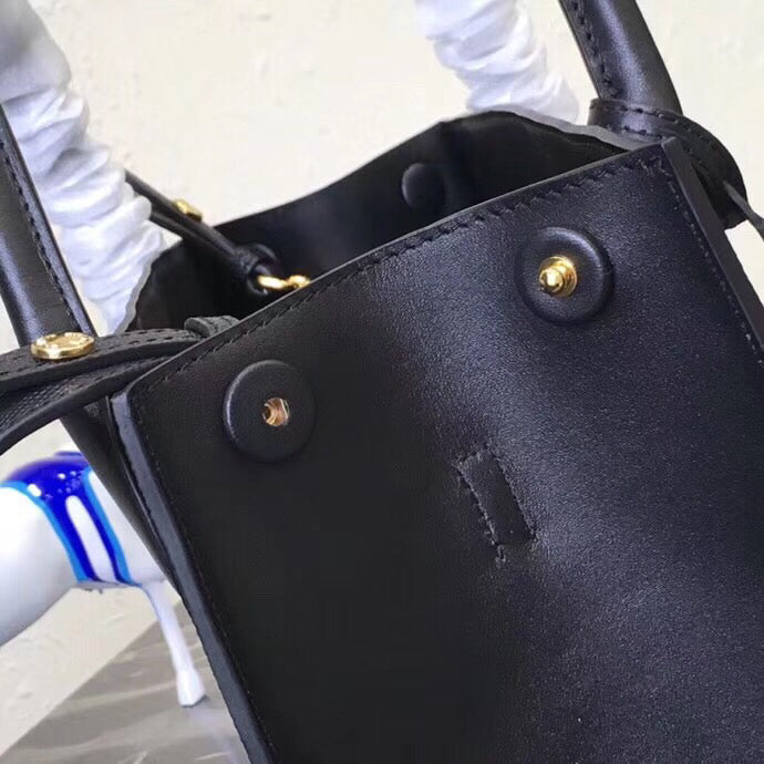 Prada Large Monochrome Bag In Black Saffiano Leather