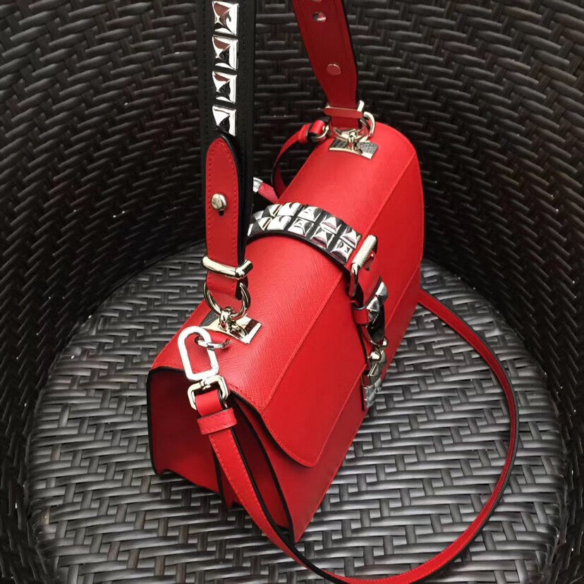 Prada Elektra Shoulder Bag In Red Leather