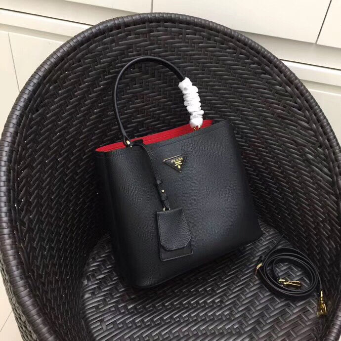 Prada Black Saffiano Leather Double Bag