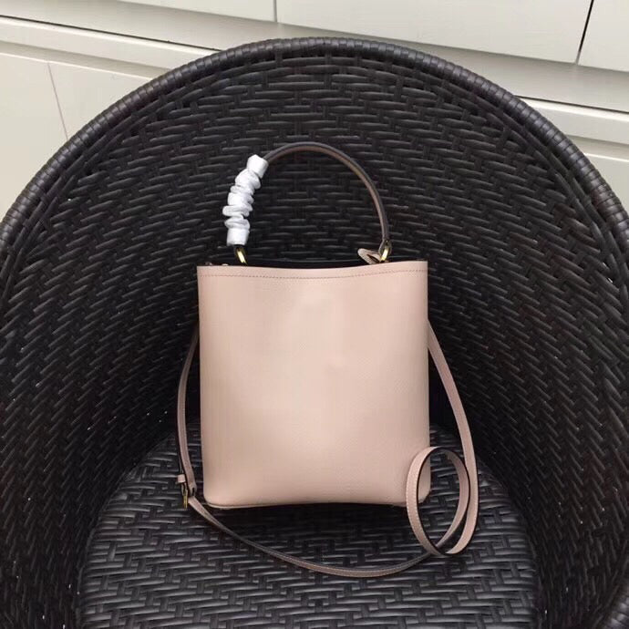 Prada Nude Saffiano North South Double Medium Bag