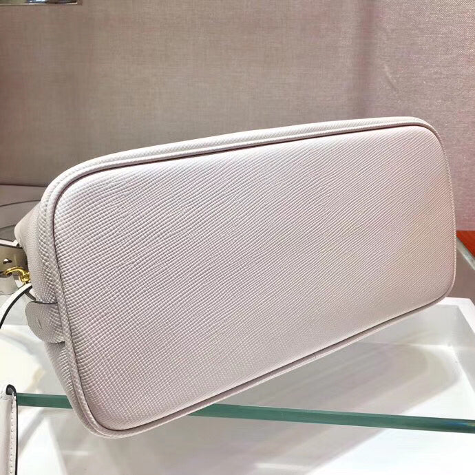 Prada Matinee Small Bag In White Saffiano Leather