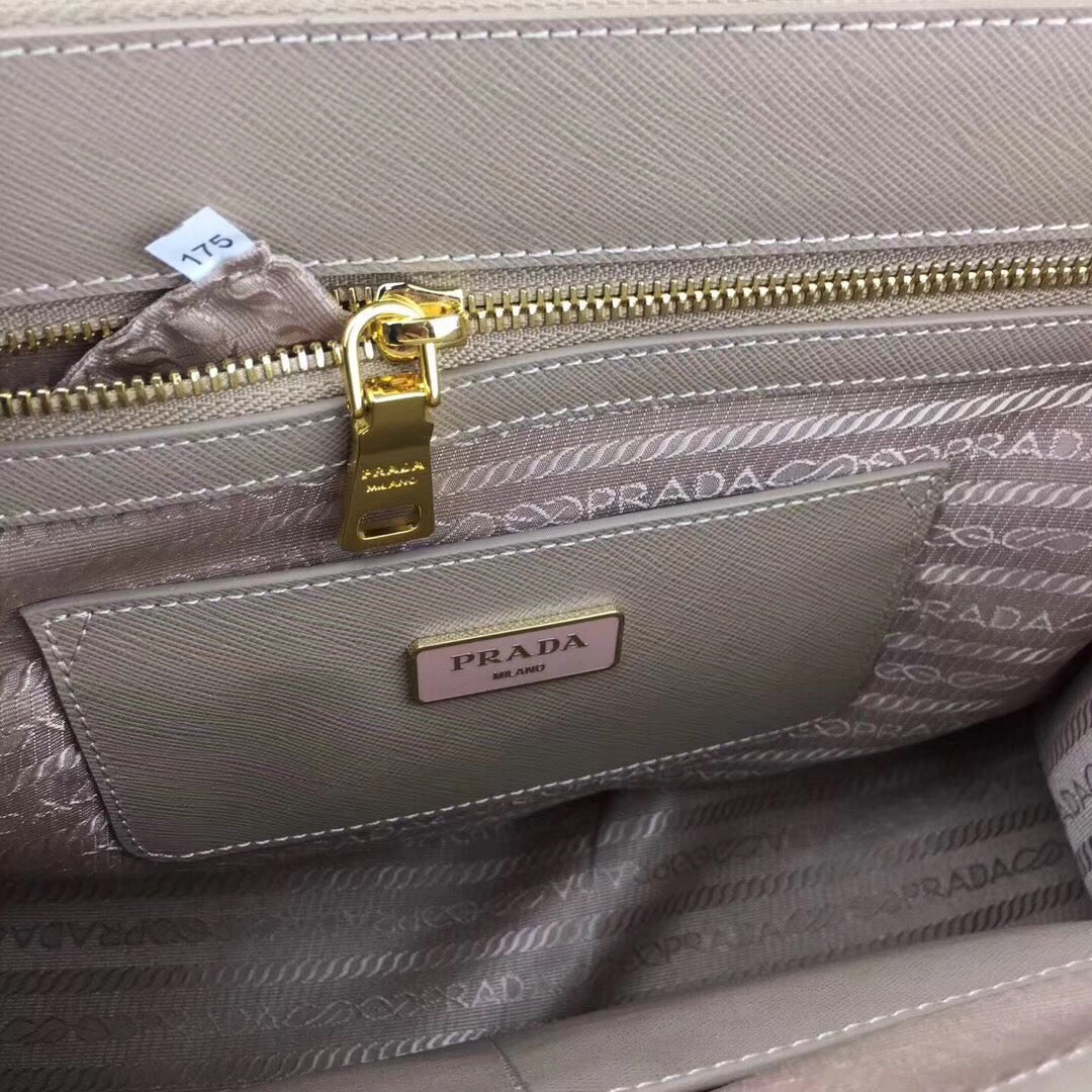 Prada Medium Galleria Bag In Grey Saffiano Leather