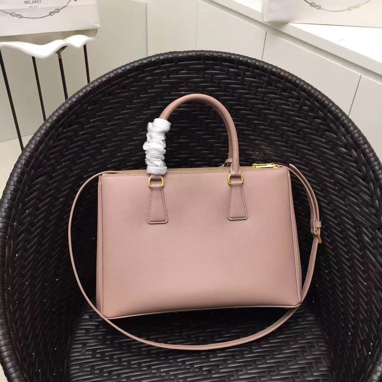 Prada Medium Galleria Bag In Pink Saffiano Leather