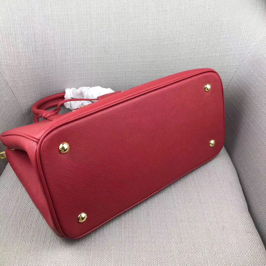 Prada Medium Galleria Bag In Red Saffiano Leather